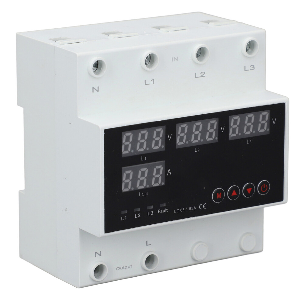 Automatic Transfer Switch 63A 3Ph Led Display Adjustable Voltage Protector 9421390995324