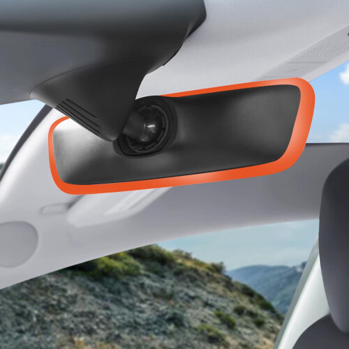(J483-Orange) Silikon-Spiegelabdeckung für Tesla Model 3/Y