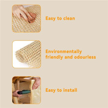 5pcs 16-Inch Wide Natural Rattan Webbing 40-Inch Long (3.3 Ft.) Rattan Webbing Rolls for Furniture,Chairs, Cabinets