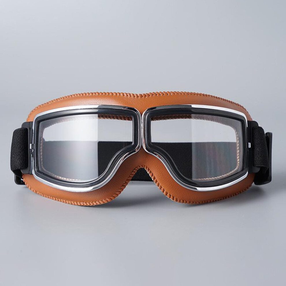 ( Transparent Lenses) Dustproof Motocross Goggles - Wide Vision Waterproof Brown 6001832598974