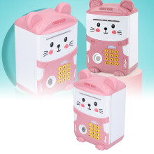 Musikalische Kinderzahnbank mit elektronischer Einzahlung, Rosa, 13,5x10x22,5 cm