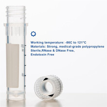 Cryovials Sterile Tubes 2ml Lab Vials with Caps Cryovial for Low Temperature Storage, Case of 300