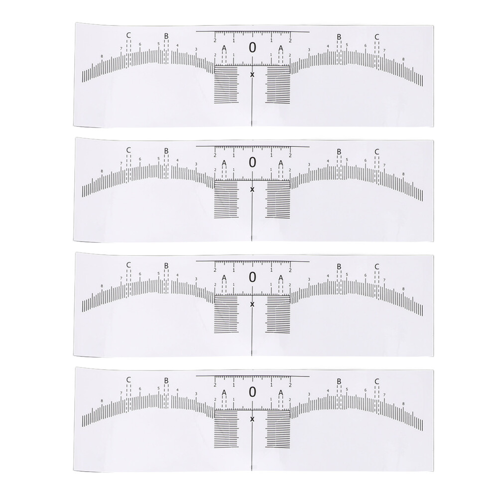 100 Pack Eyebrow Ruler Stencils - PVC Measuring Shaper, 19 x 5.5cm