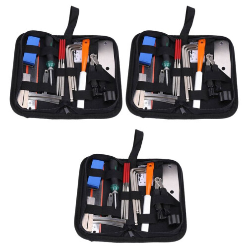 3X Guitar Tool Kit Repairing Maintenance Tools String Organizer String Action Ruler Gauge Measuring Tool Hex Wrench Set