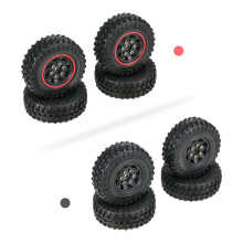 4 Stück RC-Gummireifen 48*18mm für 1/24 Offroad-Buggy Schwarz/Rot