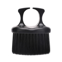(Black) Men\'s Beard & Hair Brush w/ Ring Handle