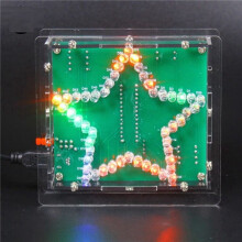 2X Gör-det-Själv Elektroniskt Kit Lödsvit Färgglad Femuddig Stjärna LED-Blinkande Markeringsramljus Kretskortskit, Utan Skal