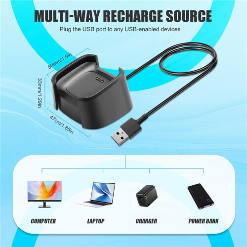 Charger Compatible for  Versa 2,Replacement USB Charging Cable for Versa 2  Watch Accessories