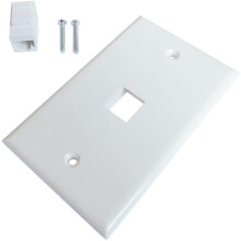 Confezione da 4 Piastre da Parete Ethernet un 1 Porta, Piastra da Parete Jack con Inserto Accoppiatore nel Linea RJ45 da Femmina un
