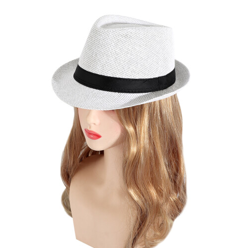 (White) UV-Proof Straw Hat for Beach & Outdoor 1