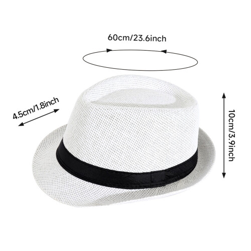 (White) UV-Proof Straw Hat for Beach & Outdoor 2