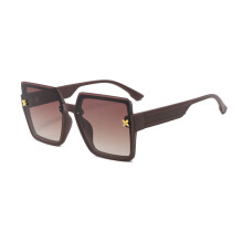 (Dark Brown) Oversized Womens Square Frame Sun Glasses Uv Protection Festival Style Street