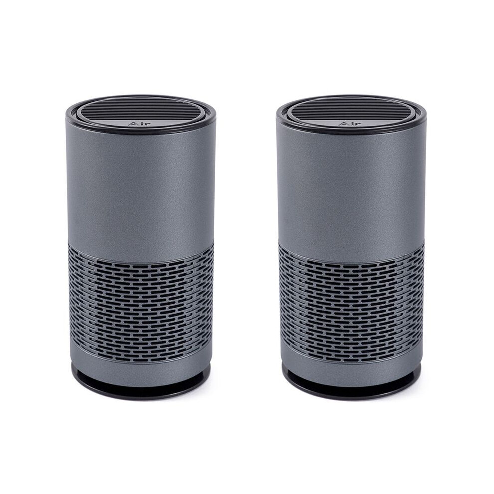2X Car Air Purifier For Home Purifier Hepa Filters Desktop Purifier Usb Rechargeable Portable Air Cleaner Diffuser- Gray 6033017070647