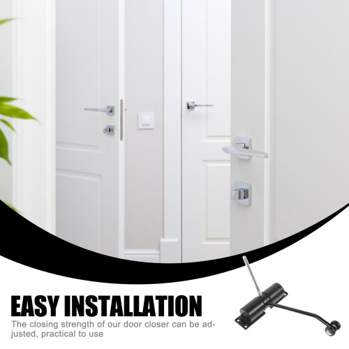 Door Safety Spring Closer Black Room Adjustable 1