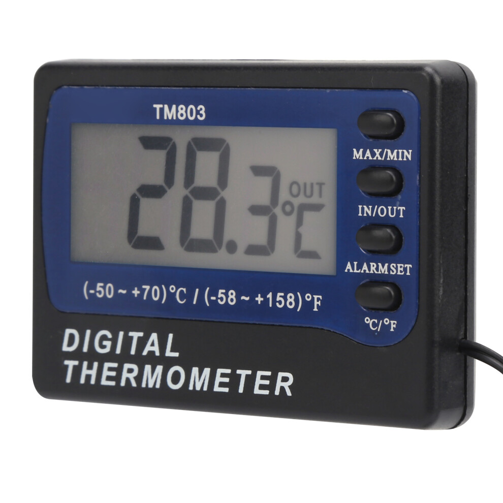 Tm803 Digital Thermometer With Alarm - Aquarium & Refrigerator | 47X20mm Screen 8721391001279