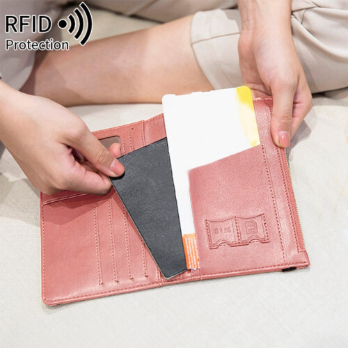 2 Pieces Travel Wallet Card Holder Multi-Function Degaussing Rfid Document Holder Passport Book 2