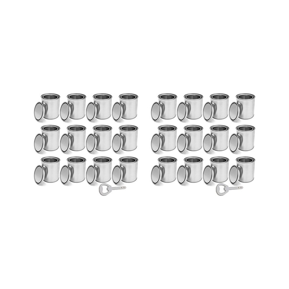 24 Pack Empty Paint Cans With Lids 0.4 Quart Tin Unlined Paint Bucket, Unlined Paint Bucket For Crafts Diy Projects 6033689651045