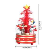 Adornos NavideñOs Caja de MúSica Giratoria de Madera de Navidad Forma de áRbol de Navidad DecoracióN de Fiesta en Casa Adorno Verde