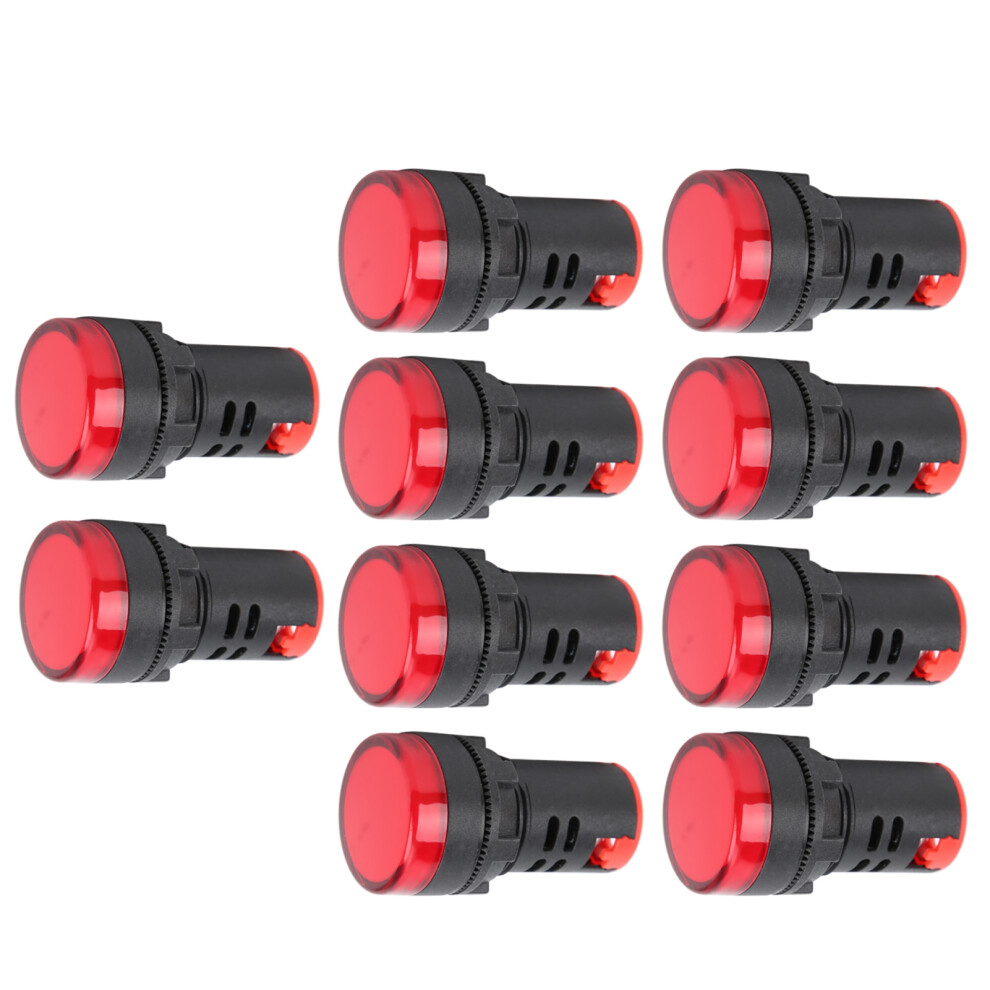 Ad16â22Ds Red Led Signal Lamp 10Pcs, 22Mm, Ac/Dc 110V, Bright Indicator 4931391001900