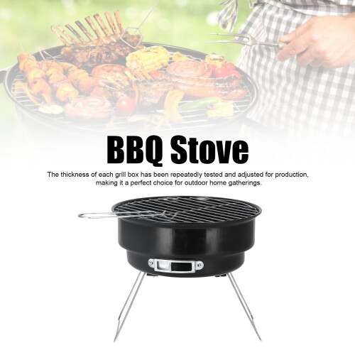 Portable Mini Iron BBQ Grill Set, 26cm Diameter, 0.5mm Thickness 2
