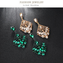 Vintage Acrylic Diamond Drop Earrings for Women Jewelry Geometric Earring Alloy Jewelry Style B Gold