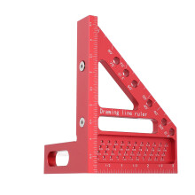 Aluminum Alloy Carpenter Square Hole Ruler 45/90 for Woodworking