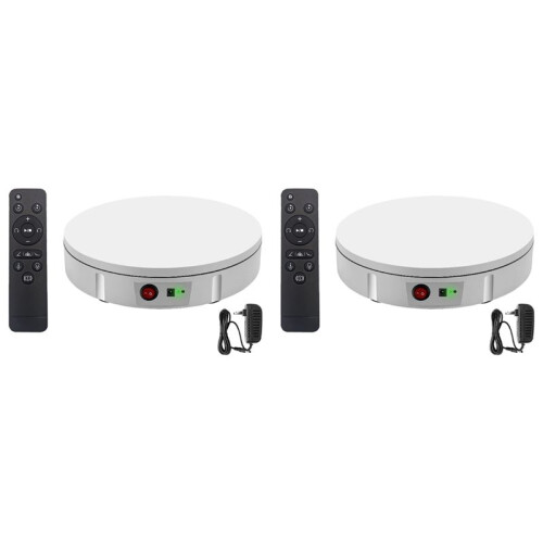 2X Automatic Electric Turntable, Rotating Jewelry Stand Rechargeable Rotating Display Stand US Plug