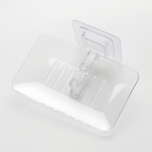 (Transparent White) Reusable Plastic Soap Box for Bathroom & Kitchen 2