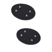 2Stk Schwarz PU Bag Bottom Base Stabiler Taschenboden Für DIY Taschen