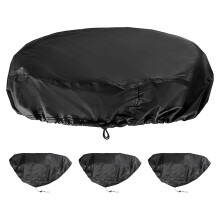 4Pcs Stretchable Rain Barrel Covers Black Oxford Cloth for Garden Use