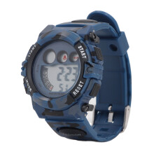 Kids Digital Watch Camouflage 50m Waterproof Alarm Date Backlight Blue for Boys