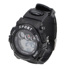 Kids Digital Sports Watch 30m Waterproof LED Alarm Calendar Black