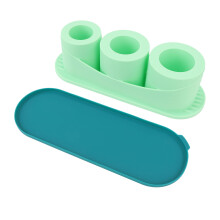 Hollow Cylinder Ice Cube Tray 30oz, Silicone, Green, With Lid