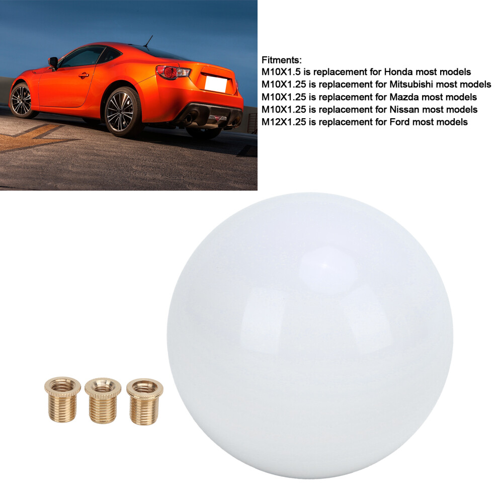Ball Gear Shift Knob 54Mm Acrylic White 7444352582525