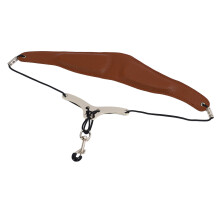 Breathable Microfiber Leather Saxophone Neck Strap for Alto & Tenor - Adjustable with Metal Hook, Coffee