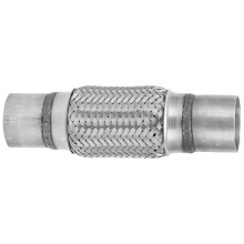 Edelstahl-Abgaskrümmerflexrohr 57x250mm Doppelgeflecht-Schlauch Silver