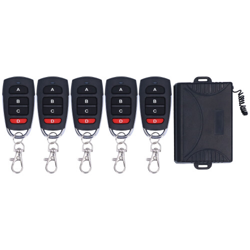 433MHz 4-Channel Garage Remote Control with 120mAh Battery, Long-Range Transmitter Kit 1