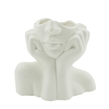 White Ceramic Hydroponic Vase for Living Room Flower Arrangements