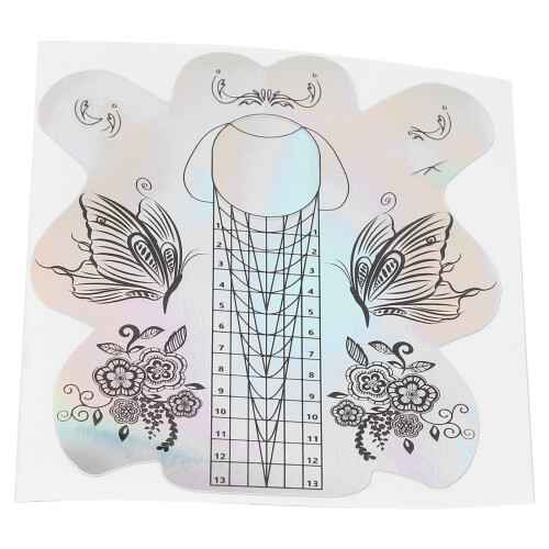 300pcs Self-Adhesive Nail Gel Forms for Extensions, PVC, 8.6x7.1cm 2