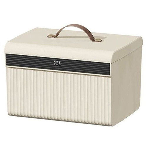 New Three Digit Password Lock Safe Box Two Layers Lockable Lock Box Privacy Security Large Capacity Storage Box Home L