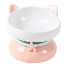 Cat Bowl Ceramic Tilted Elevated Kitten Pet Bowls for Small Dogs Raised Cats Water Food Bowls Feeding Bowl Feeder A