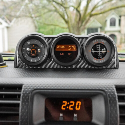 Dashboard Central Compass Panel Cover Trim for    2007-2021 Accessories Carbon Fiber 2