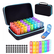 Monthly Pill Organizer 3 Times a Day, 31 Day Pill Organizer Box AM PM with Weekly Pill Bag,32 Daily Large Compartments