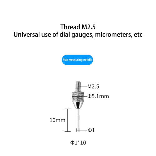 Σπείρωμα M2.5mm Καρβίδιο επίπεδης επιφάνειας μέτρησης Βελόνα μετρητή, σημείο 2