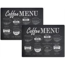 2 Lot de Tapis D'Égouttage Super Absorbants pour Comptoir de Cuisine, Compatibles avec la Machine à Expresso (Imprimé Lettre)