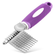 Pet Dematting Fur Rake Comb Brush Cat Comb with Long Safety Blades for Detangling Matted or Knotted Undercoat Hair