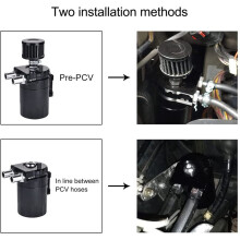 Kit de Depósito Separador de Aceite para el Lado del Pasajero con Filtro de Ventilación, Compatible con para F150 2.7EB, 3.5EB y 5.0L.