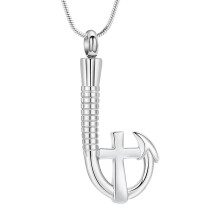 Fishhook Design Cremation Jewelry Memorial Necklace Loss-silver