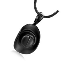 Pet Loss Cremation Pendant Memorial Necklace Engrave Hat-Black