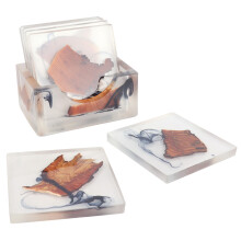 Pine Resin Coasters with Storage